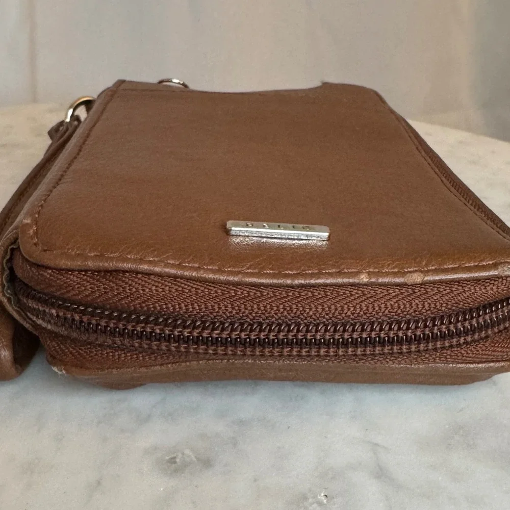 Wristlet Wallet‎ Clutch Organizer Zip Around Purse Brown